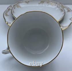 Meissen Porcelain Cup and Saucer Set White and Gold Decor