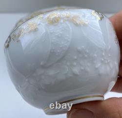 Meissen Porcelain Cup and Saucer Set White and Gold Decor