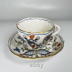 Meissen onion red gold cup saucer size s