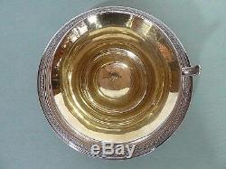 Mexican Spanish Colonial Silver Tea Cup & Saucer, Gold Washed Interior