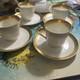 Mikasa Harrow Gold, Bone China Cups Saucers Set Japan Set Of 4