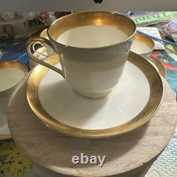 Mikasa Harrow Gold, Bone China Cups Saucers Set Japan Set of 4