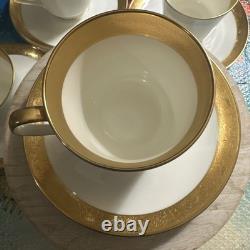 Mikasa Harrow Gold, Bone China Cups Saucers Set Japan Set of 4