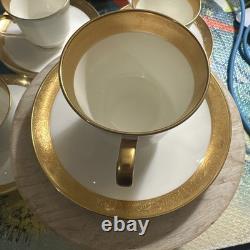 Mikasa Harrow Gold, Bone China Cups Saucers Set Japan Set of 4
