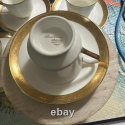 Mikasa Harrow Gold, Bone China Cups Saucers Set Japan Set of 4