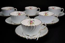 Minton Blue Dawn Cup and Saucer with Gold Trim S438 Set of 6