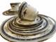 Minton Bone China Grasmere Mid-century 1973 Gilded Tableware Dinner Set 10pcs