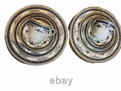 Minton Bone China Grasmere Mid-century 1973 Gilded Tableware Dinner Set 10pcs