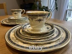 Minton Bone China Grasmere Mid-century 1973 Gilded Tableware Dinner Set 10pcs