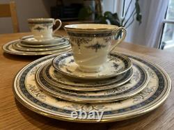 Minton Bone China Grasmere Mid-century 1973 Gilded Tableware Dinner Set 10pcs
