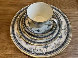 Minton Bone China Grasmere Mid-century 1973 Gilded Tableware Dinner Set 10pcs