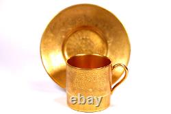 Minton Cup Saucer Bone China T Goode London Gold Embossed 4601 Circa 1930