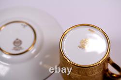 Minton Cup Saucer Bone China T Goode London Gold Embossed 4601 Circa 1930