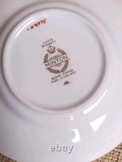 Minton'Dynasty' Cup & Saucer Conalt Blue Band & Raised Gold demitasse Design