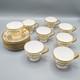 Minton England Argyle H4965 Footed Cup & Saucers Set Of 8 Free Usa Shipping