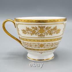 Minton England Argyle H4965 Footed Cup & Saucers Set of 8 FREE USA SHIPPING