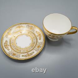 Minton England Argyle H4965 Footed Cup & Saucers Set of 8 FREE USA SHIPPING