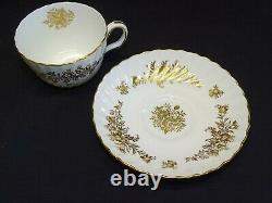 Minton England Marlow Gold Set of 12 Cups & Saucers