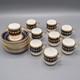 Minton For Tiffany & Co. H5060 9 Demitasse Cups & 10 Saucers Gold Cobalt Blue