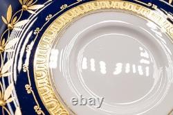 Minton For Tiffany & Co. H5060 9 Demitasse Cups & 10 Saucers Gold Cobalt Blue