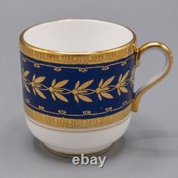 Minton For Tiffany & Co. H5060 9 Demitasse Cups & 10 Saucers Gold Cobalt Blue