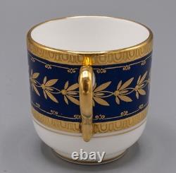 Minton For Tiffany & Co. H5060 9 Demitasse Cups & 10 Saucers Gold Cobalt Blue