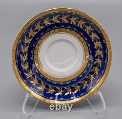 Minton For Tiffany & Co. H5060 9 Demitasse Cups & 10 Saucers Gold Cobalt Blue