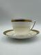 Minton G9816 Gold & White Teacup & Saucer Set X 6 Bone China Made In England