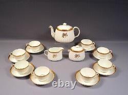 Minton GOLD ROSE Coffee Teapot Set Sugar Creamer Cup Saucer H 4680 Swirl Rim