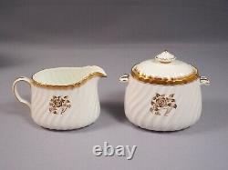 Minton GOLD ROSE Coffee Teapot Set Sugar Creamer Cup Saucer H 4680 Swirl Rim