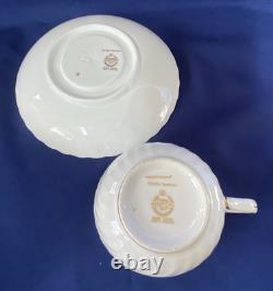 Minton Golden Symphony White Tea Set 21 Pieces Cup Saucer Milk Sugar Side Plate
