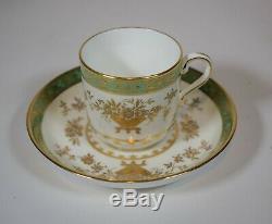 Minton Green & Raised Gold Demitasse Cup & Saucer, Tiffany & Co
