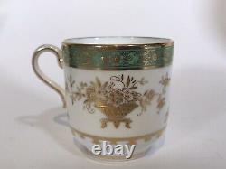 Minton Green & Raised Gold Demitasse Cup and Saucer, Tiffany & Co