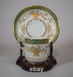 Minton Green & Raised Gold Demitasse Cup and Saucer, Tiffany & Co