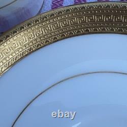 Minton H1935 Gold Greek Key Demitasse Cups & Saucers Set of 7 Excellent