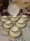 Minton H. 2809 Cups, Saucers, Side Plates. Cream/ White And Gold Romaneaque Teaset