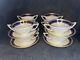 Minton H 3668 9 2 Handled Tea Cups Soup Withsaucers Gold Cobalt Blue Encrusted Rim