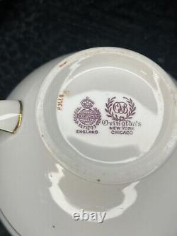 Minton H 3668 9 2 Handled Tea Cups Soup withSaucers Gold Cobalt Blue Encrusted Rim