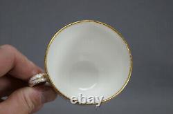 Minton Hand Painted Floral Pompadour Pink & Gold Coffee Cup & Saucer C. 1860s B