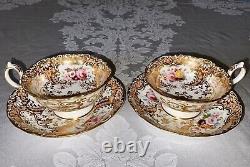 Minton Peach Gold Tea Cup & Saucer (2) c. 1828-1842 Green & Sons St. Pauls London