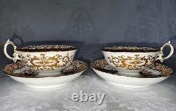 Minton Peach Gold Tea Cup & Saucer (2) c. 1828-1842 Green & Sons St. Pauls London