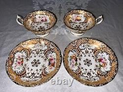 Minton Peach Gold Tea Cup & Saucer (2) c. 1828-1842 Green & Sons St. Pauls London