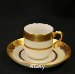 Minton Set 8 Cups Saucers for Tiffany Encrusted Gold H3774 Wellington 1911-1912