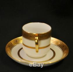 Minton Set 8 Cups Saucers for Tiffany Encrusted Gold H3774 Wellington 1911-1912