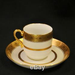 Minton Set 8 Cups Saucers for Tiffany Encrusted Gold H3774 Wellington 1911-1912