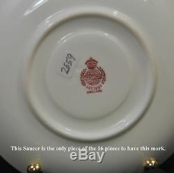 Minton Set 8 Cups Saucers for Tiffany Encrusted Gold H3774 Wellington 1911-1912