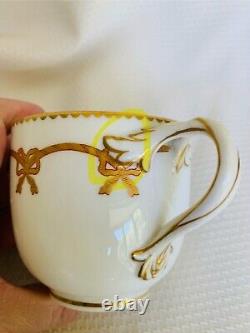 Minton Split Handle Cup Saucer Gold Bows Antique