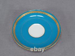 Minton Turquoise & Gold Encrusted Demitasse Cup & Saucer Circa 1925 A