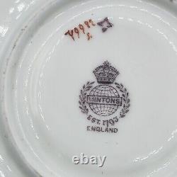 Minton cup and saucer G9982 with acid etched gold band border & laurel wreath