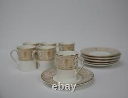 Minton off white & gold 6 x espresso cups and saucers MINT condition hardy used